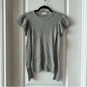 7 for All Mankind Gray Ribbed Sweater